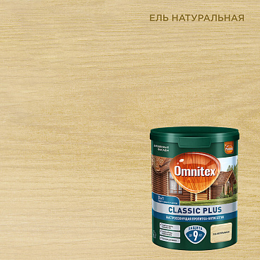 Антисептик Пинотекс/Omnitex Classic Plus 3 в 1 декоративный для дерева ель натуральная 0,9 л