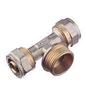 Тройник 16 обж(ц) х 3/4 НР(ш) х 16 обж(ц)