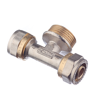 Тройник 16 обж(ц) х 3/4 НР(ш) х 16 обж(ц)