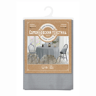 Скатерть Самойловский текстиль 144х200 см рогожка Текстура серая