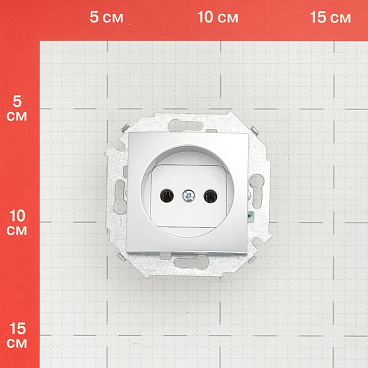 Розетка Simon 15 встраиваемая алюминий (1591431-033)
