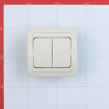 Выключатель Makel Mimoza двухклавишный встраиваемый бежевый (25003)