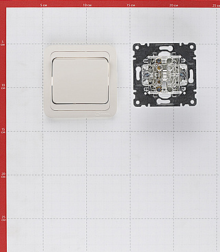 Выключатель Makel Mimoza одноклавишный встраиваемый бежевый (25001)