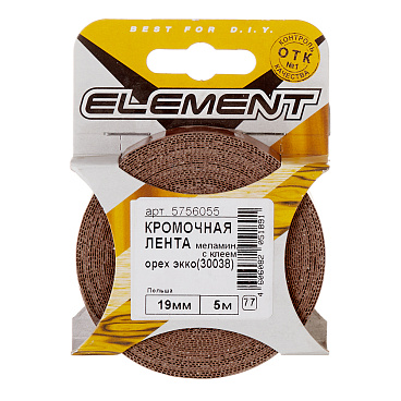 Лента кромочная 19 мм меламин с клеем орех экко (30038) (5 м)