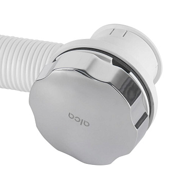 Сифон для ванны Alcadrain регулируемый полуавтомат с выпуском d70 мм с переливом (A55K-VE-01/A55K-RU-01)