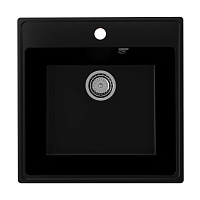 Мойка для кухни Ulgran Forte 51х51х20 см врезная с сифоном кварц уголь