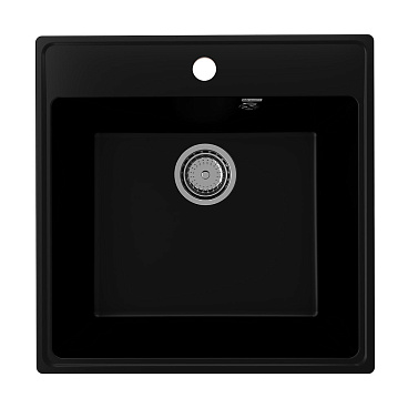 Мойка для кухни Ulgran Forte 51х51х20 см врезная с сифоном кварц уголь