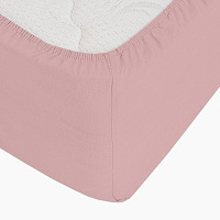 Простыня на резинке 160х200х30 см сатин пудровая Lorikeet Solo