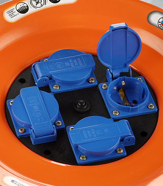 Удлинитель UNIVersal с заземлением 50 м на катушке 3,5 кВт 4 розетки КГ 3х1,5 кв.мм IP44