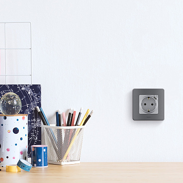 Розетка Legrand Inspiria встраиваемая алюминий с заземлением с USB Type-C (673772)