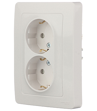 Розетка Systeme Electric Blanca встраиваемая белая со шторками (BLNRS001121)