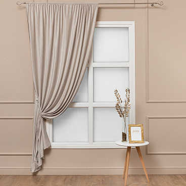 Штора бархат бежевая 160х260 см Amore Mio (94624)