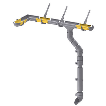 Желоб водосточный Docke Premium пластиковый d120 мм 3 м каштан RAL 8017