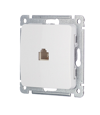 Розетка телефонная Hegel Master встраиваемая белая RJ11 (РСТ-400)