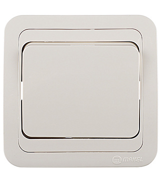 Выключатель Makel Mimoza одноклавишный встраиваемый бежевый (25001)