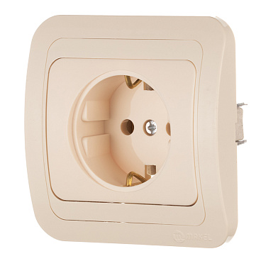 Розетка Makel Mimoza встраиваемая бежевая керамика (25008)