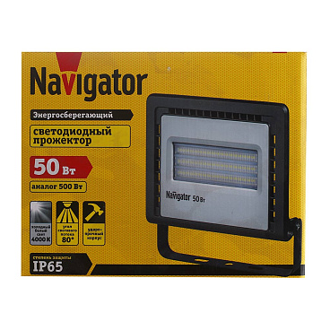 Прожектор светодиодный Navigator ДО-50 4000К 50 Вт IP65 черный