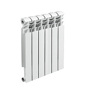 Радиатор биметаллический 500 мм 6 секций 1" боковое подключение белый