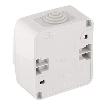 Розетка Systeme Electric Этюд накладная серая со шторками с крышкой (PA16-044C)