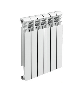 Радиатор биметаллический 500 мм 6 секций 1" боковое подключение белый