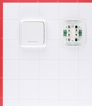 Выключатель Hegel Alfa одноклавишный накладной белый с подсветкой (ВА10-114)