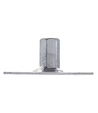 Пластина опорная оцинкованная 60х60х2 мм с гайкой М8