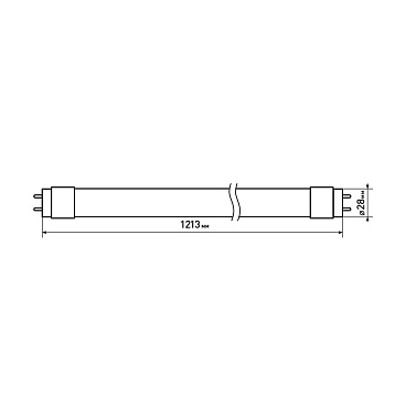 Лампа светодиодная Hesler G13 T8 18 Вт 4000К нейтральный свет 230 В трубка 1200 мм (680089)
