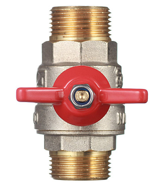 Кран шаровой латунный Valtec Base 3/4 НР(ш) х 3/4 НР(ш) бабочка прямой (VT.219.N.05)