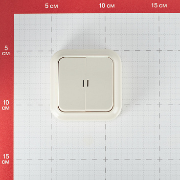 Выключатель Svet двухклавишный накладной бежевый с подсветкой (SV1001-0007)