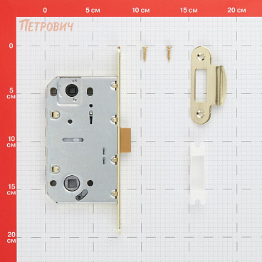 Замок врезной Fuaro PLASTP96WC-50 SG для межкомнатной двери под фиксатор матовое золото