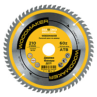 Диск пильный по дереву Diamond Industrial WoodMaker 210х30х2,2 мм 60 зубьев (DIDD210Z60)