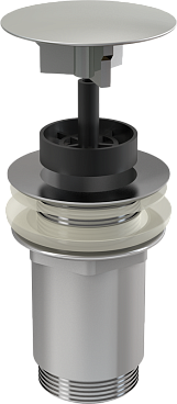 Водослив для умывальника 5/4" цельнометал. с большой пробкой, для умывал. без перелива, арт.A396