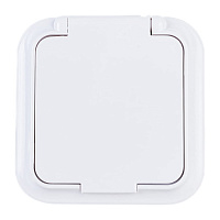 Розетка Svet накладная белая со шторками с крышкой (EV 0366-8610)