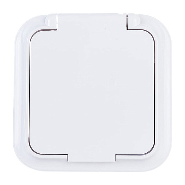 Розетка Svet накладная белая со шторками с крышкой (EV 0366-8610)