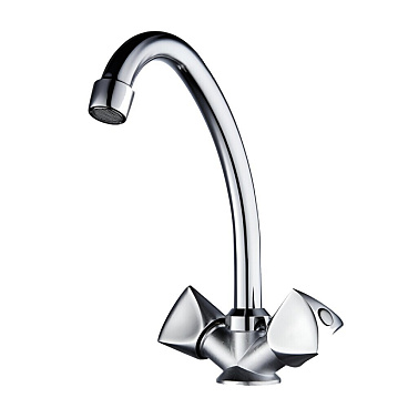 Смеситель для кухни РМС хром с высоким изливом двухвентильный (SL119-271)