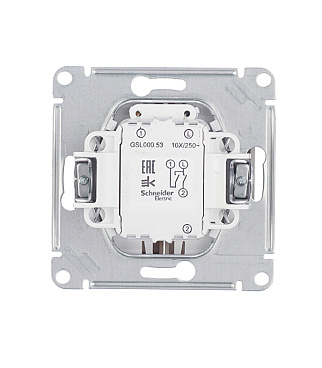 Выключатель Systeme Electric Glossa двухклавишный встраиваемый титан с подсветкой (GSL000453)
