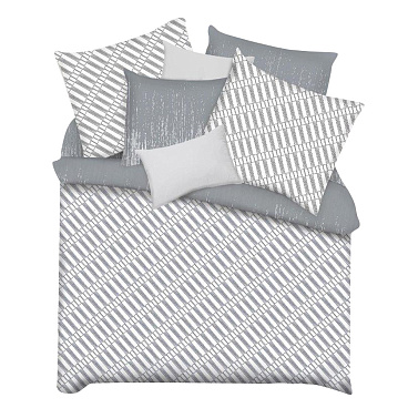 Комплект постельного белья Евро бязь Melissa Main серый с простыней 200х215 см