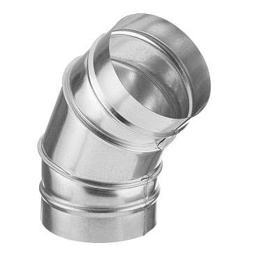 Отвод для круглых воздуховодов d100 мм на 45° оцинкованный