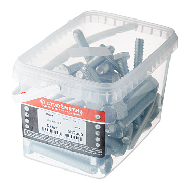 Болт оцинкованный M12x80 мм DIN 933 10,9 (50 шт.)