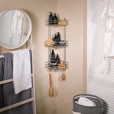 Полка для ванной ЧМЗ Стамбул угловая трехъярусная 222х222х720 мм металл хром (501-006-01)