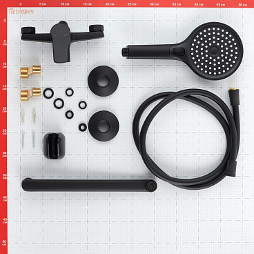 Смеситель для ванны Corsa Deco KX черный матовый однорычажный с длинным изливом с лейкой (FBTKX3B)