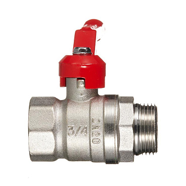 Кран шаровой латунный Valtec 3/4 ВР(г) х 3/4 НР(ш) ручка прямой (VT.121.N.05)