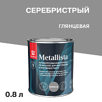 Краска по ржавчине Tikkurila/Tikkivala Metallista серебристая гладкая глянцевая 0,8 л