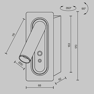 Настенный светильник (бра) Maytoni MOD495WL-L3B3K