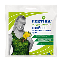 Удобрение минеральное сухое для вечнозеленых гранулированное Хвойное Fertika 100 г