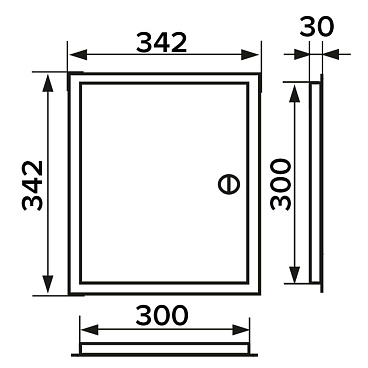 Люк ревизионный Era стальной 300х300 мм врезной с замком