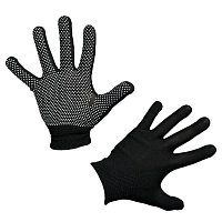 Перчатки нейлоновые с ПВХ покрытием микроточка черные 9 (L)