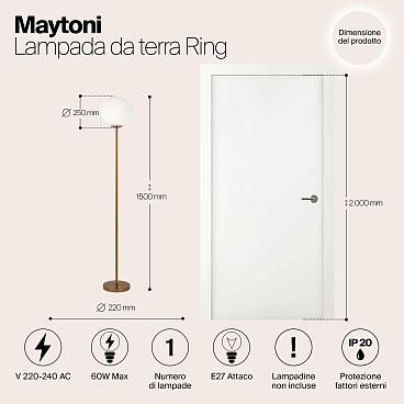 Напольный светильник (торшер) Maytoni MOD013FL-01BS