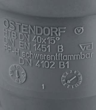 Отвод Ostendorf НТВ d40 мм 15° пластиковый для внутренней канализации (111100)