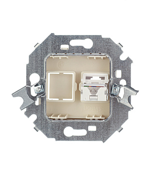 Розетка компьютерная Simon 15 встраиваемая слоновая кость RJ45 (1591598-031)